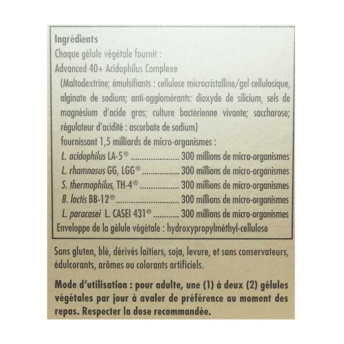 Solgar acidophilus 60 gelules 40+ advanced