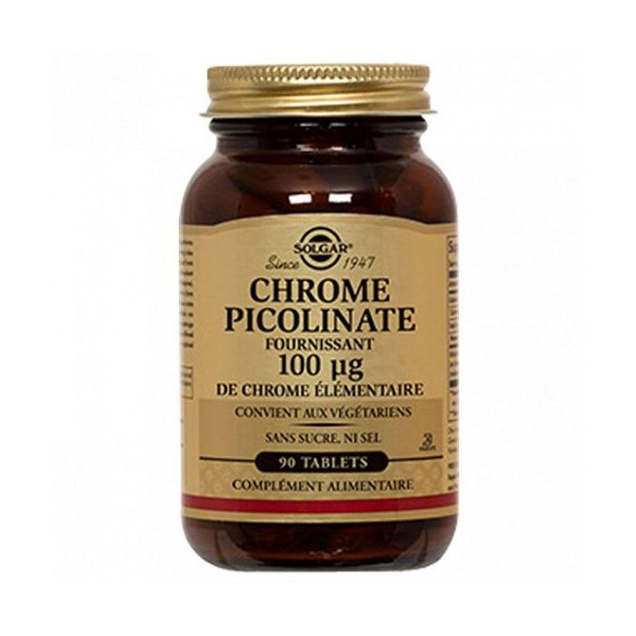 CHROMIUM PICOLINATE 100 MG SOLGAR 90 COMPRIMES