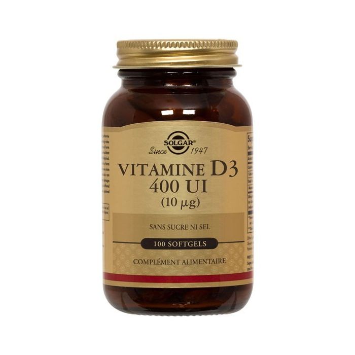 VITAMINE D3 400 UI SOLGAR 100 GELULES