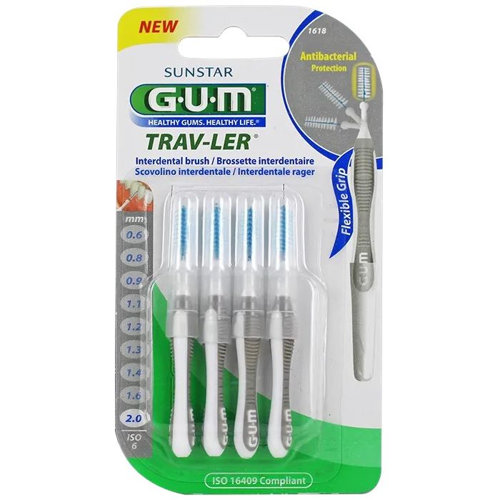 GUM Trav-Ler Brossettes Interdentaires 1618: 2mm - 4 unités