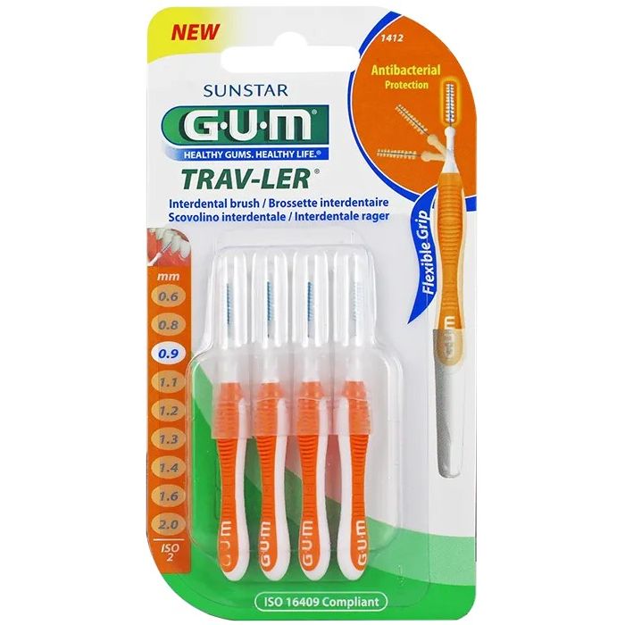 GUM Trav-Ler Brossettes Interdentaires 1412: 0.9mm - 4 unités
