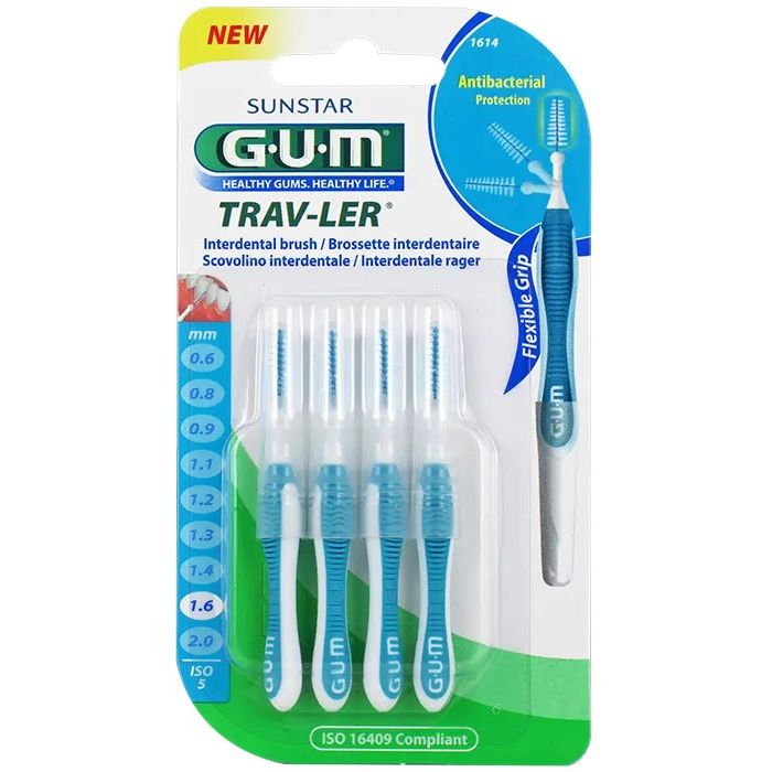 GUM Trav-Ler Brossettes Interdentaires 1614: 1.6mm - 4 unités