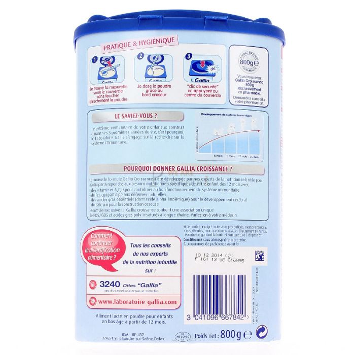 Calisma gallia croissance 12 mois+ 800g