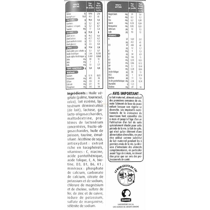 Calisma gallia croissance 12 mois+ 800g