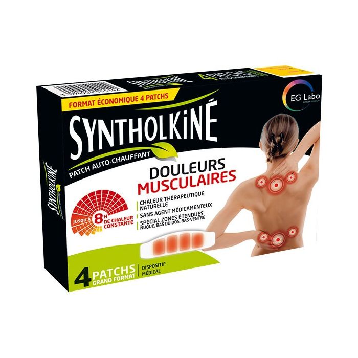 Syntholkine Grand Format x4 Patch Chauffant Douleurs Lombaires