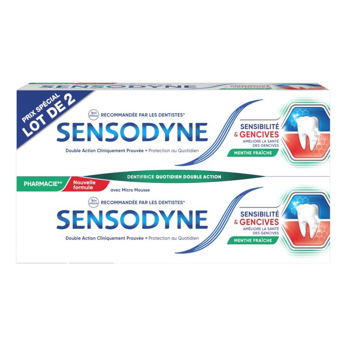 dentifrice sensodyne traitement sensibilite dents et gencives
