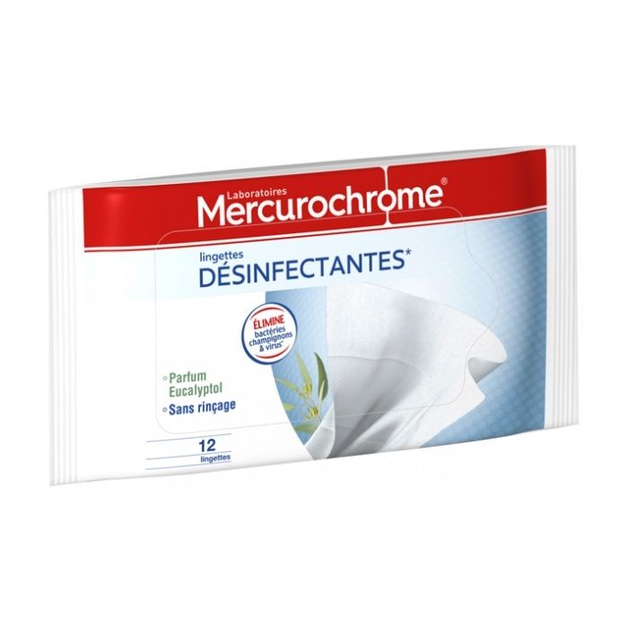 Mercurochrome Lingettes Antibactériennes Individuelles x12
