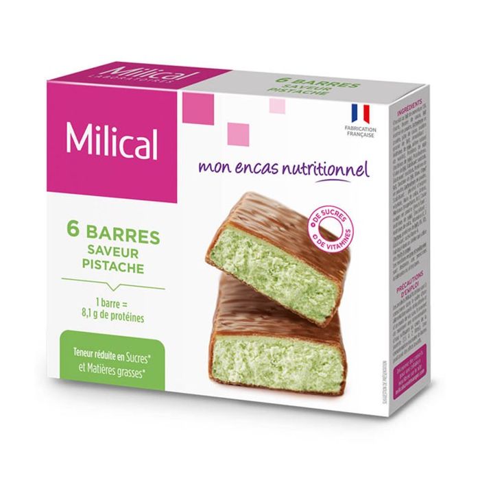 MILICAL HYPERPROTEINE BARRE MINCEUR PISTACHE x 6