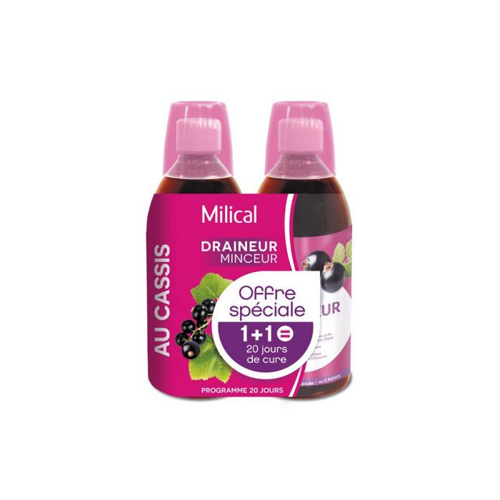 MILICAL Draineur au Cassis 2x500ml