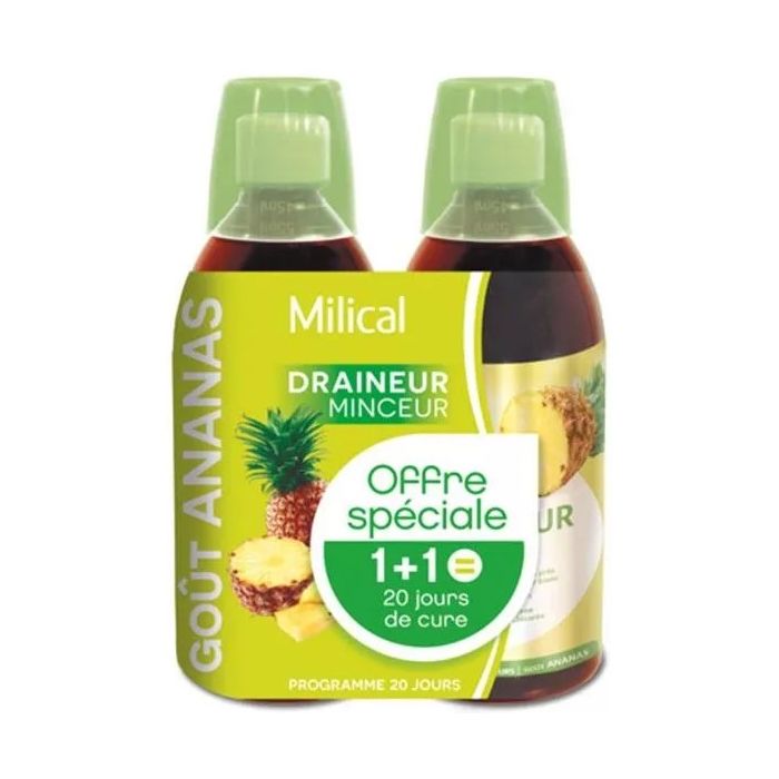 milical solution draineur minceur ananas x2