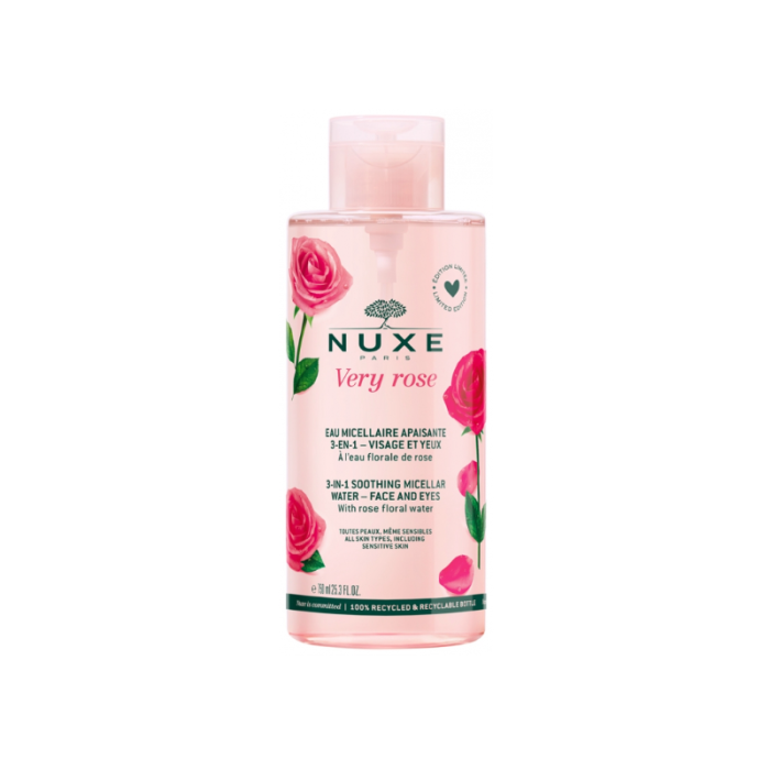 very rose apaisante 3 en 1 eau micellaire nuxe