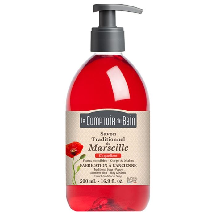 Coquelicot 500ml Savon de Marseille Le Comptoir du Bain