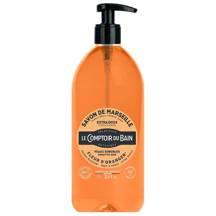 Fleur d'Oranger Le comptoir du bain Savon de marseille 1l