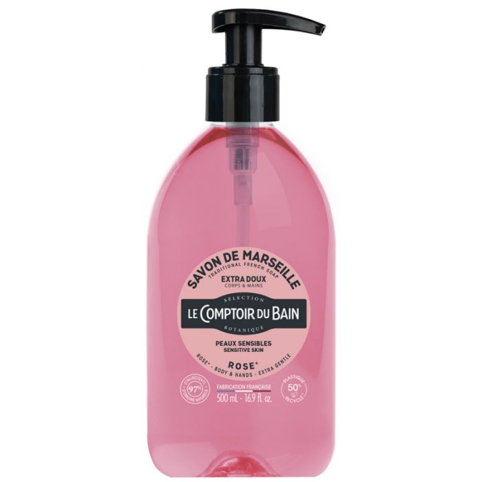 Rose Le comptoir du bain Savon de marseille 500ml
