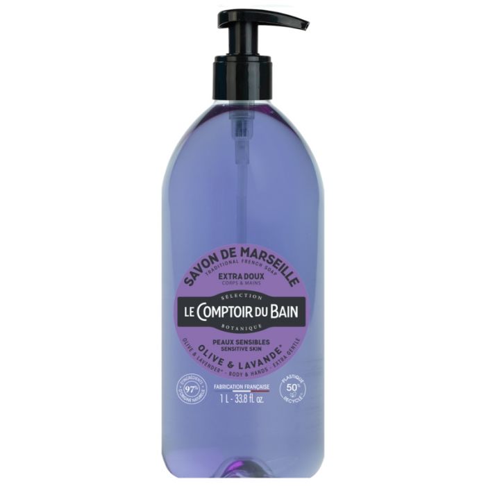 Olive Lavande Le comptoir du bain Savon de marseille 1l