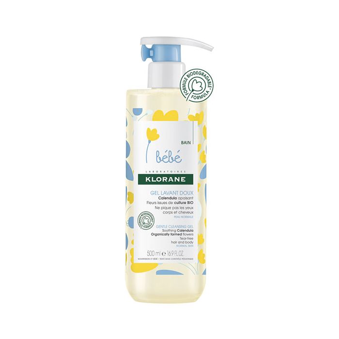 500ml Klorane bébé gel lavant calendula doux