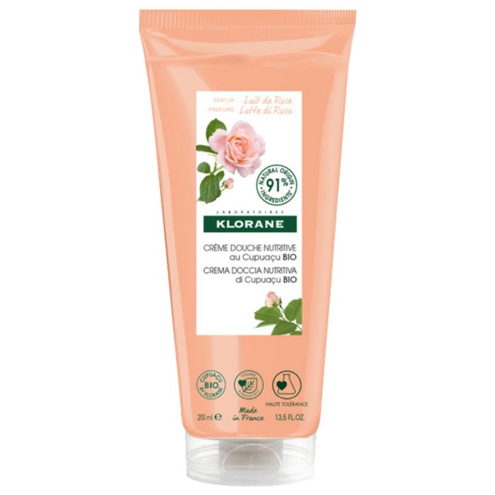 KLORANE Nutrition Crème de Douche Lait de Rose au Beurre de Cupuaçu Bio 200 ml