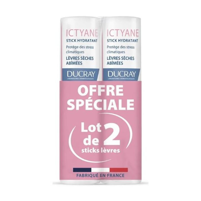 Ducray stick lèvres hydratant ictyane duo 2x3g