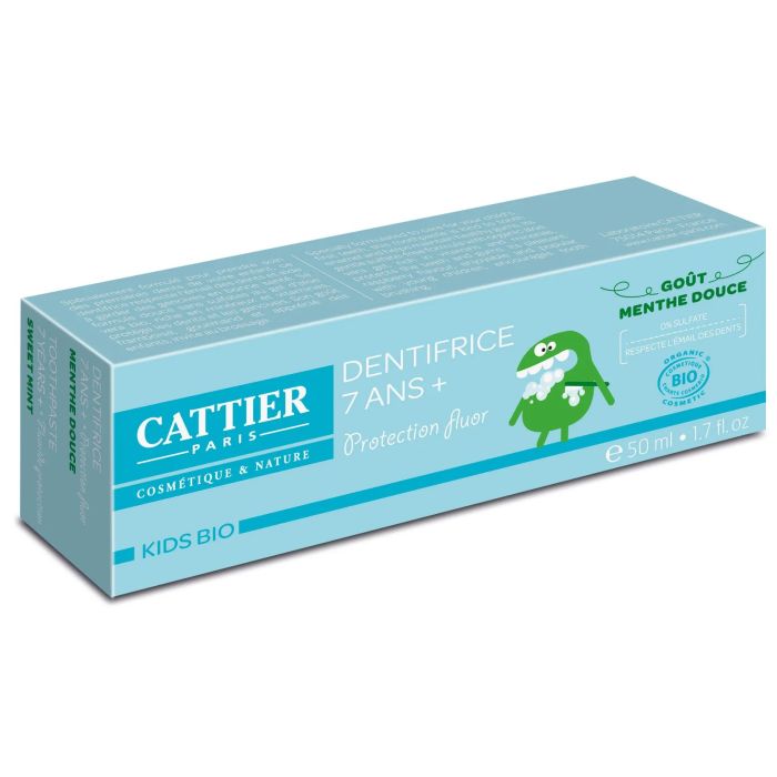 DENTIFRICE CATTIER 7 ANS + GOUT MENTHE DOUCE PROTECTION FLUOR 50ML
