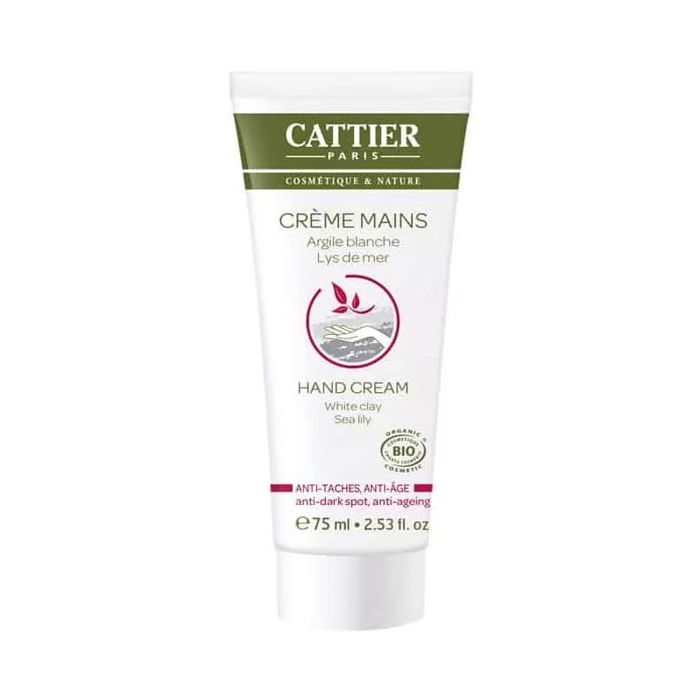 crème mains Cattier argile blanche anti-taches anti-âge 75ml 