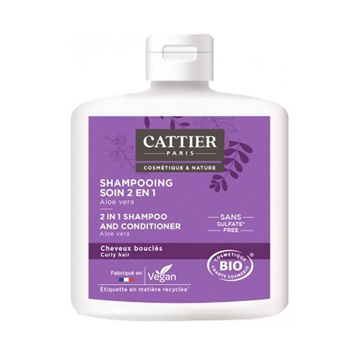 Cattier 250ml shampoing soin bio cheveux bouclés 2 en 1