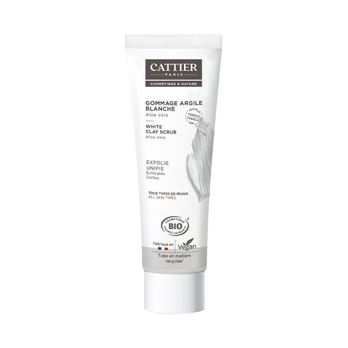 gommage à l'argile blanche Cattier aloe vera bio 100ml 