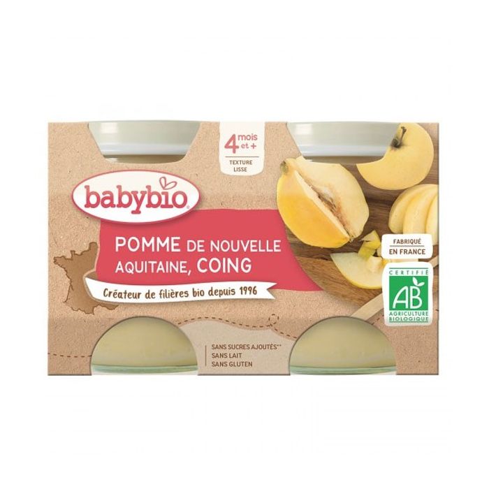 Pot de Compote Pomme/Coing BABYBIO 4m+ 2x130g