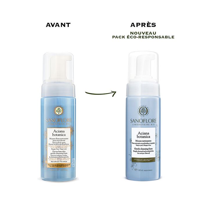 Sanoflore aciana botanica 150ml mousse d'eau nettoyante