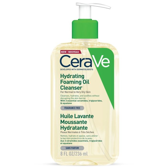 cerave huile nettoyante moussante hydratante 236ml