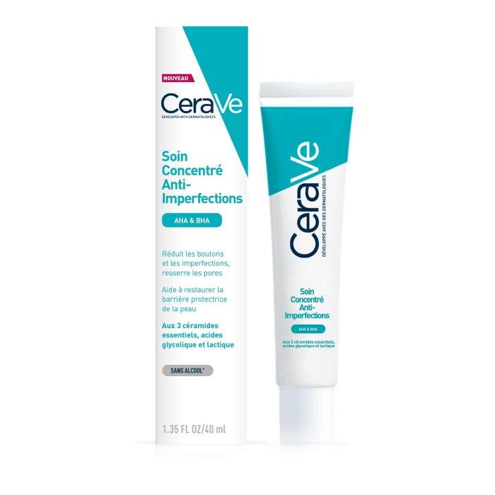 gel concentre anti imperfections cerave soin visage aha