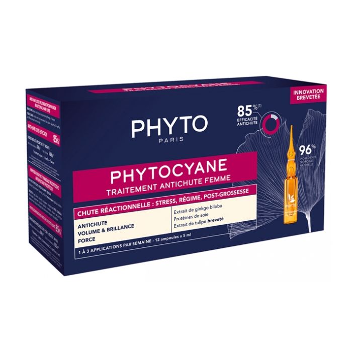 PHYTOCYANE SOIN ANTICHUTE STIMULATEUR DE CROISSANCE PHYTO 12 x 7,5ML