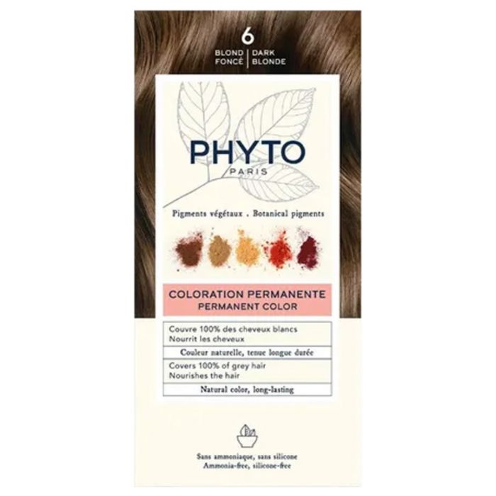 6 Blond Foncé Phyto Couleur Coloration Permanente