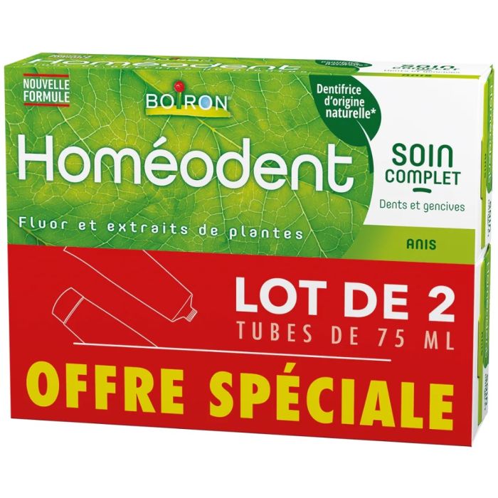 HOMEODENT SOIN COMPLET DENTS ET GENCIVES BOIRON GOUT ANIS 2 x 75ML
