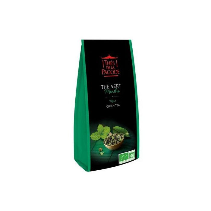 THES DE LA PAGODE - Thé Vert Menthe BIO - 100g