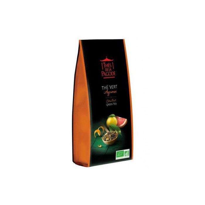 THES DE LA PAGODE - Thé Vert Agrumes BIO - 100g