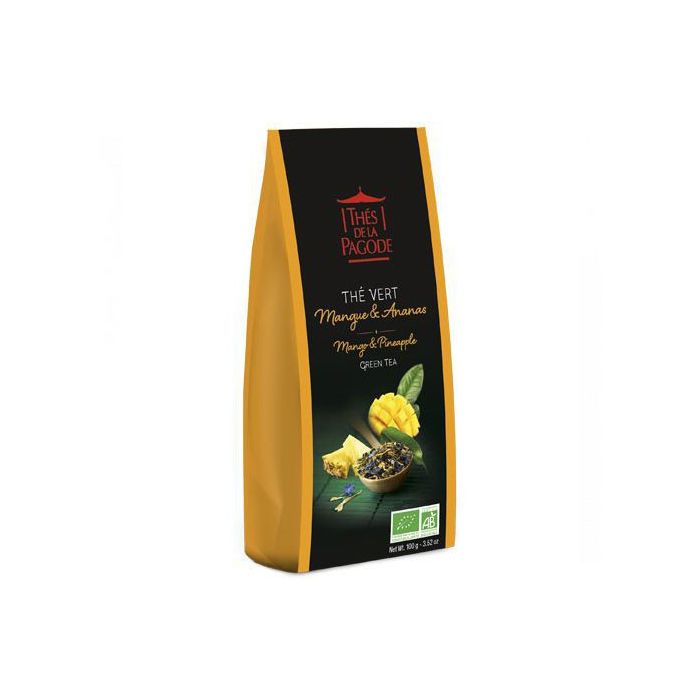 THES DE LA PAGODE - Thé Vert Mangue Ananas BIO - 100g