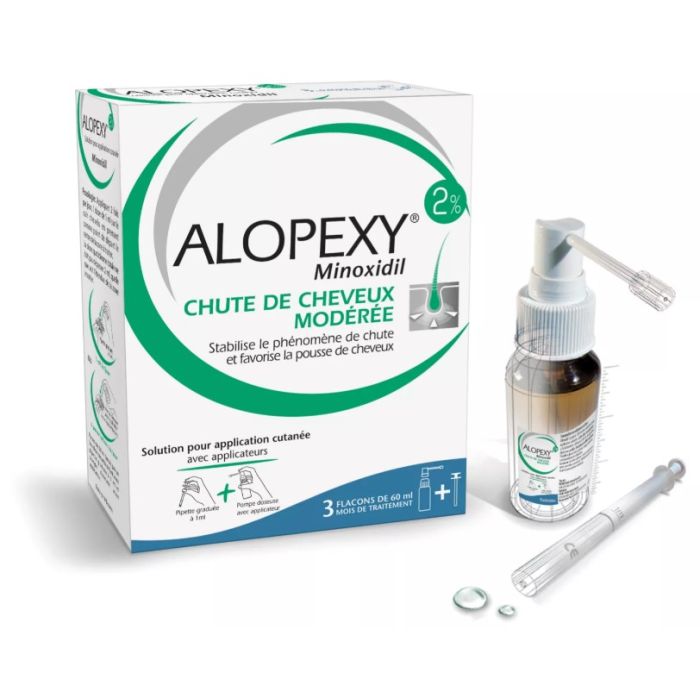 ALOPEXY 2 POUR CENT, solution pour application cutanée 3 x 60ML