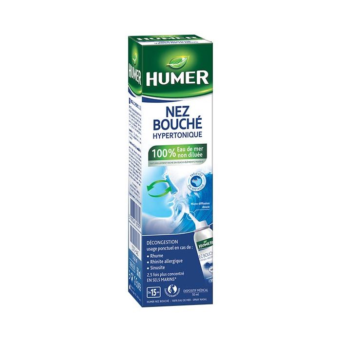 Humer 50 ml - Spray Décongestionnant Nez Bouché Hypertonique Adultes 