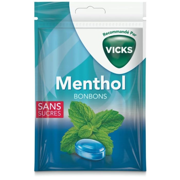 VICKS Bonbons au Menthol Sans Sucre 72g