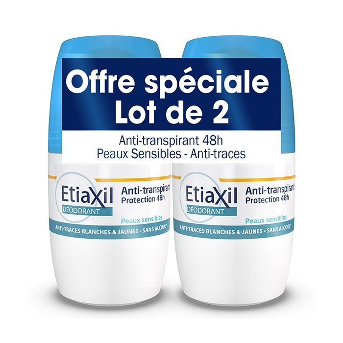 ETIAXIL Déodorant 48h Anti-Transpirant Roll-On 2x50ml
