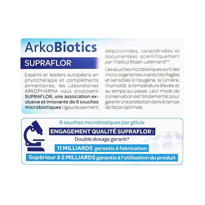 Gelules 14 supraflor arkopharma ferments lactiques arkobiotics