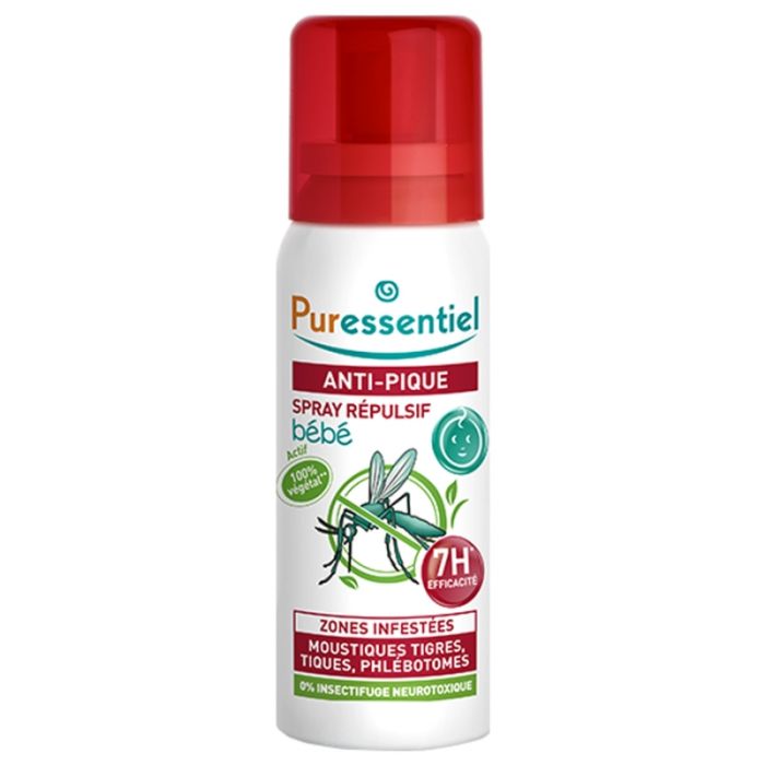 PURESSENTIEL Anti-Pique Spray Répulsif Bébé 7H Zones Infestées 60ml