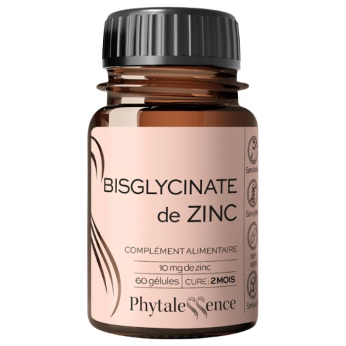 phytalessence zinc bisglycinate 60 gelules complément alimentaire