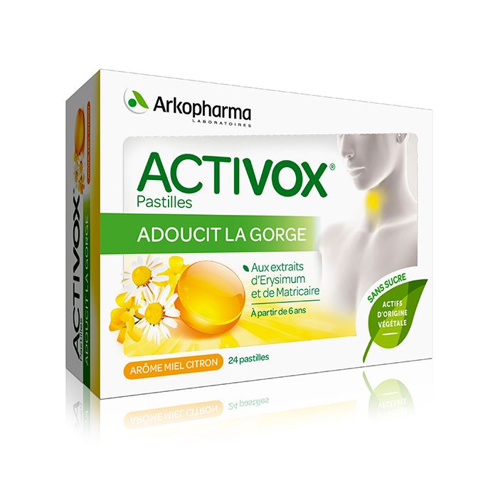 ACTIVOX PASTILLES MAUX DE GORGE ARKOPHARMA MIEL CITRON x 24