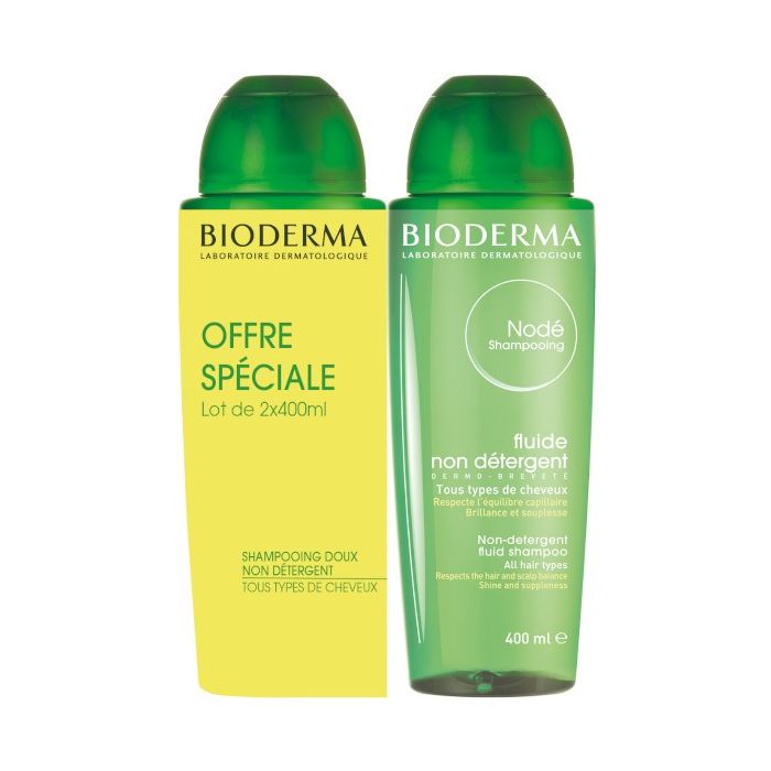 BIODERMA Nodé Shampooing Fluide Non Détergent 2x400ml