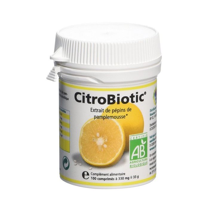 CITROBIOTIC Extrait de Pépins de Pamplemousse BIO 100 comprimés