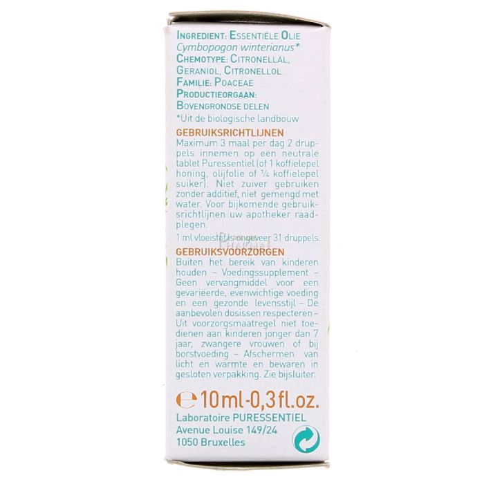 puressentiel huile essentielle de citronnelle de java 10ml