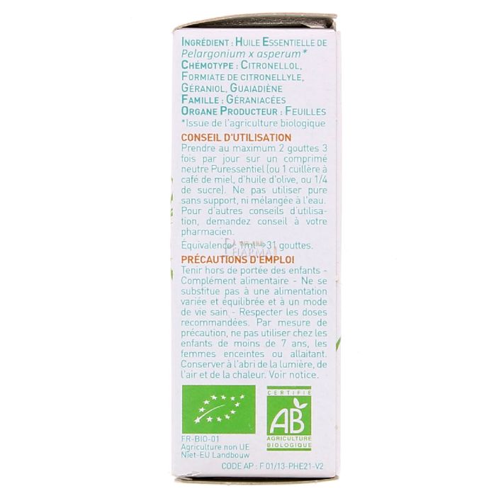  puressentiel huile essentielle de geranium 5ml