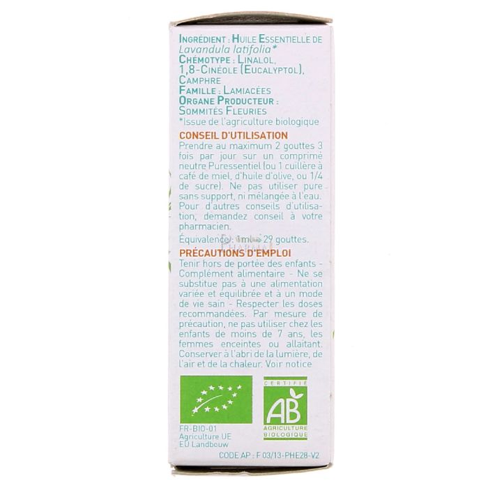  puressentiel huile essentielle de lavande aspic 10ml