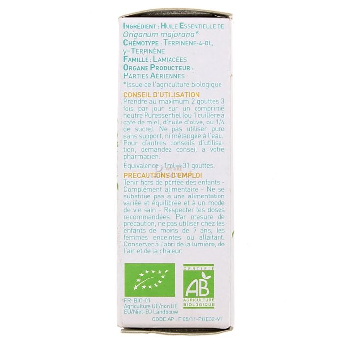  puressentiel huile essentielle de marjolaine a coquilles 5ml